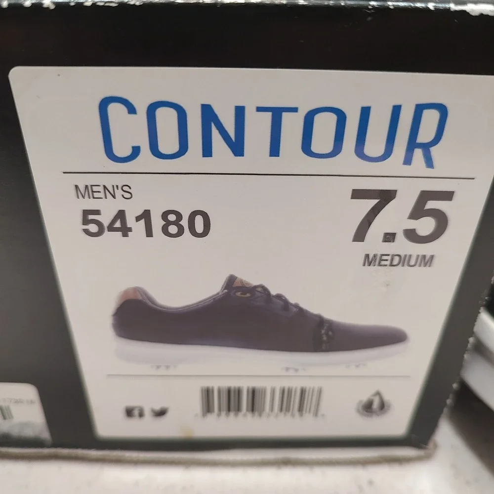 FootJoy Contour 54180 Black Tan Leather Luxe Men Golf Shoe Sz 7.5 Gorpcore